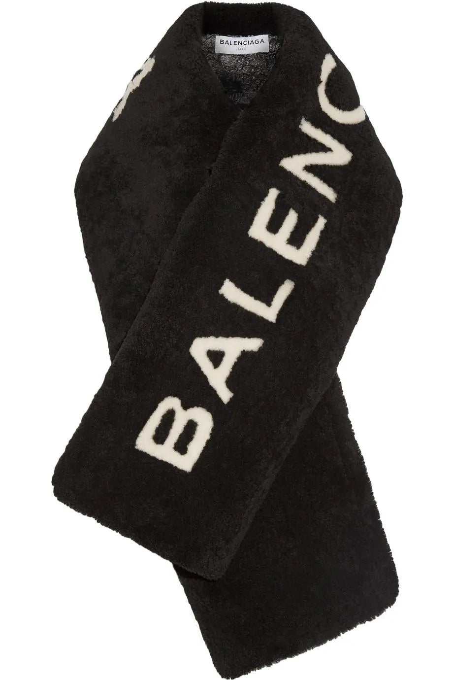 Balenciaga Oversized Shearling Logo ultra rare scarf