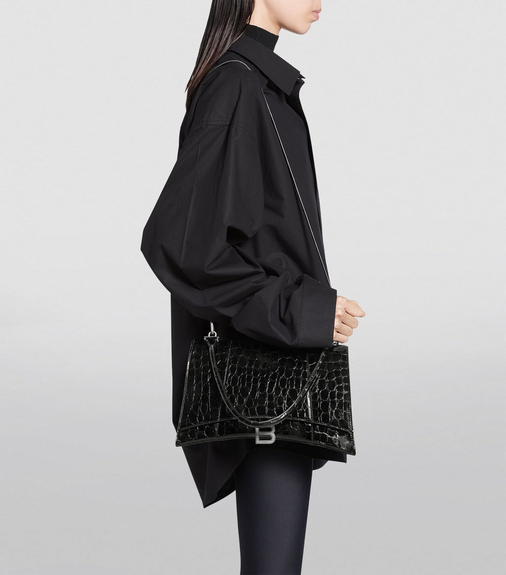 Balenciaga Medium Leather Hourglass Top-Handle Bag