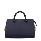 Burberry Banwell Top Handle Bag – Blue & Beige Leather