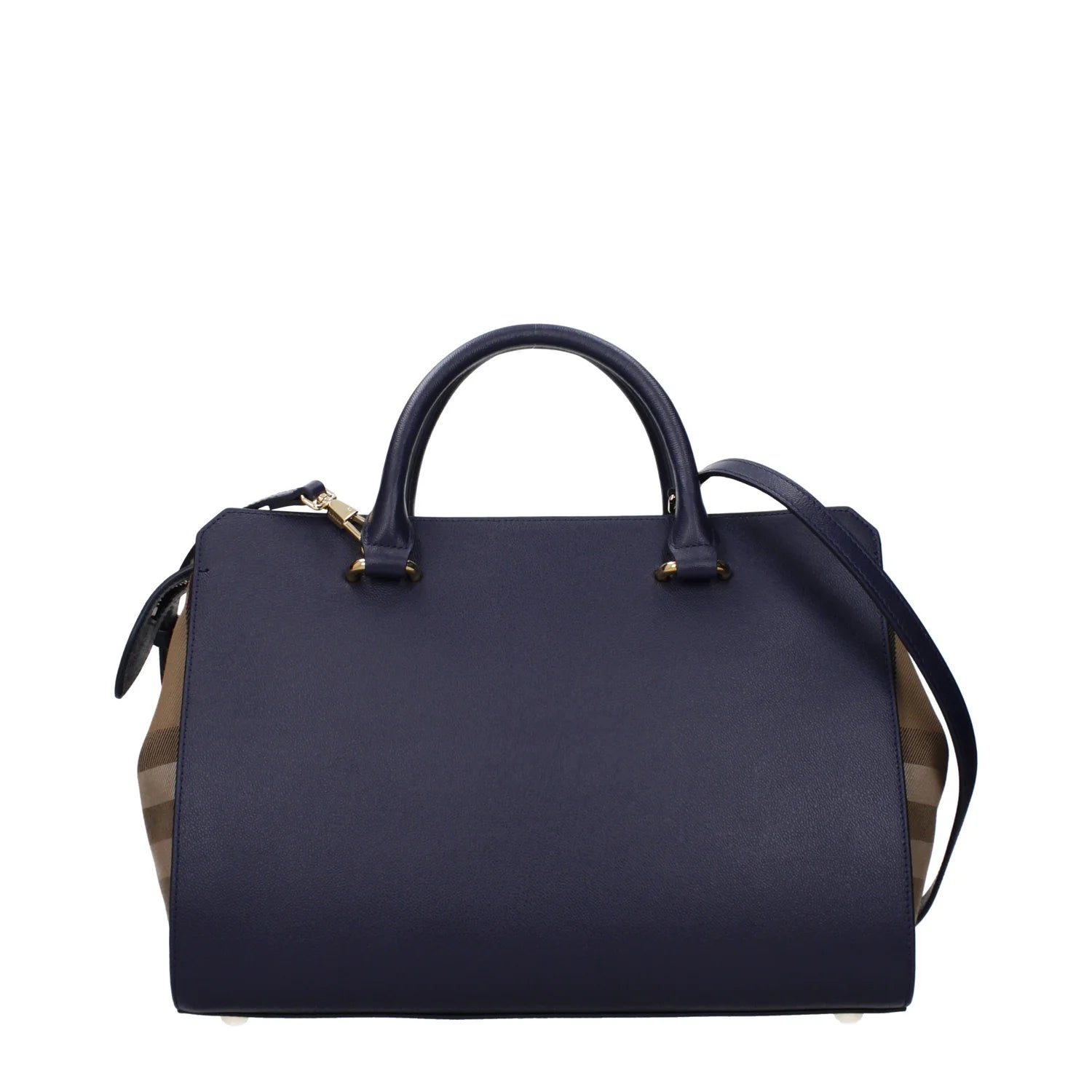 Burberry Banwell Top Handle Bag – Blue & Beige Leather Main image