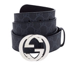 Gucci Black GG Supreme Interlocking G Belt