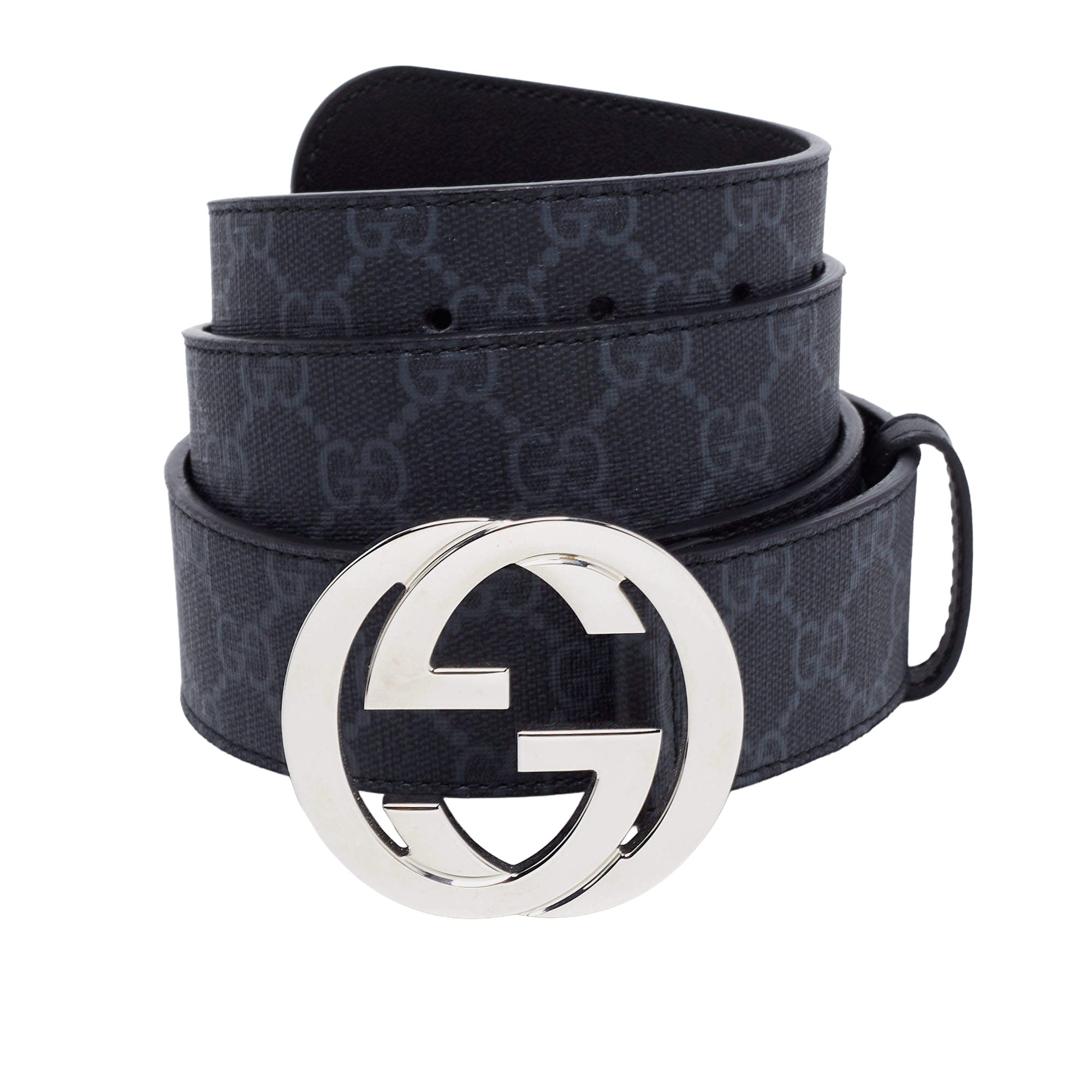 Gucci Black GG Supreme Interlocking G Belt