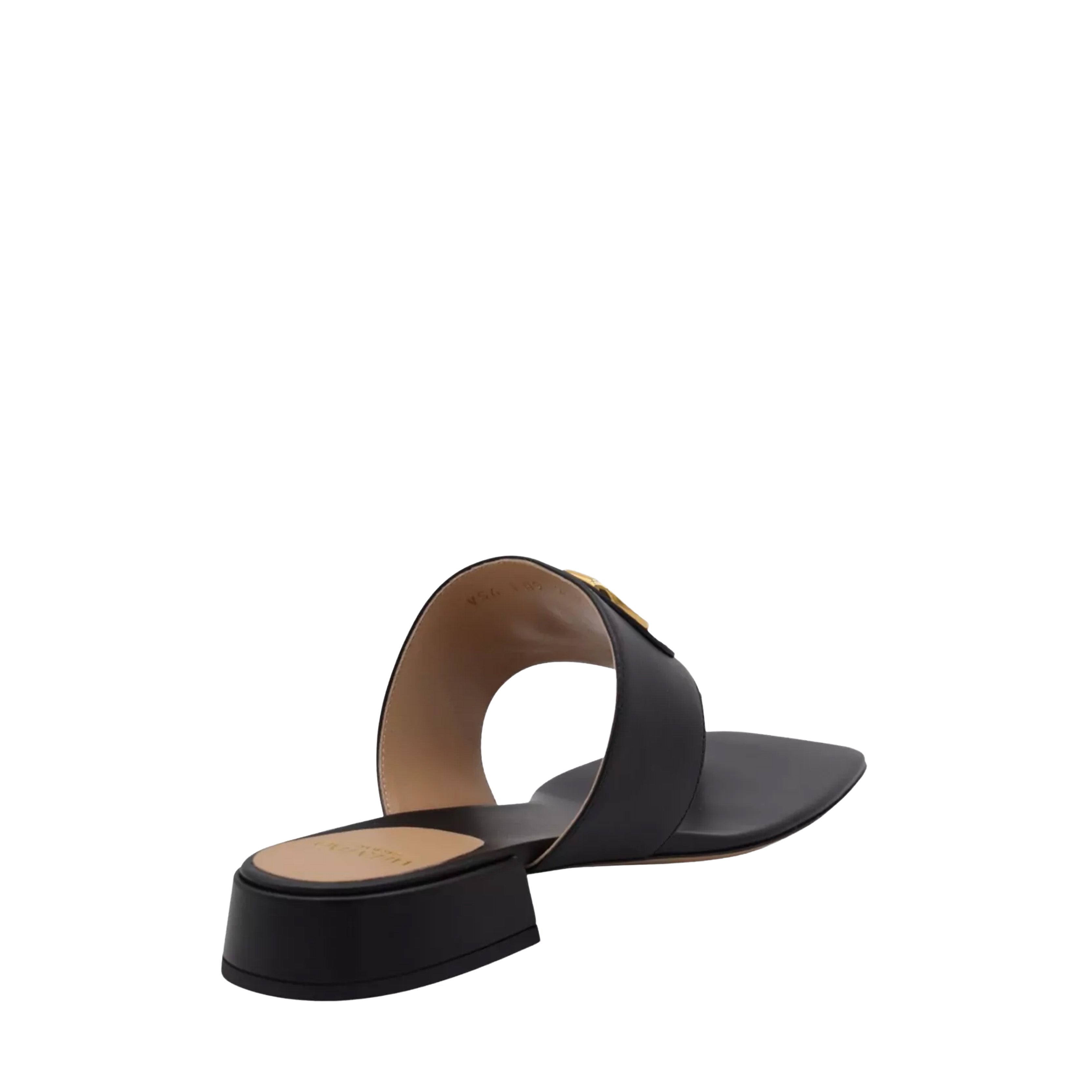 Valentino Garavani VLogo Signature Leather Heeled Sandals – Women’s Black