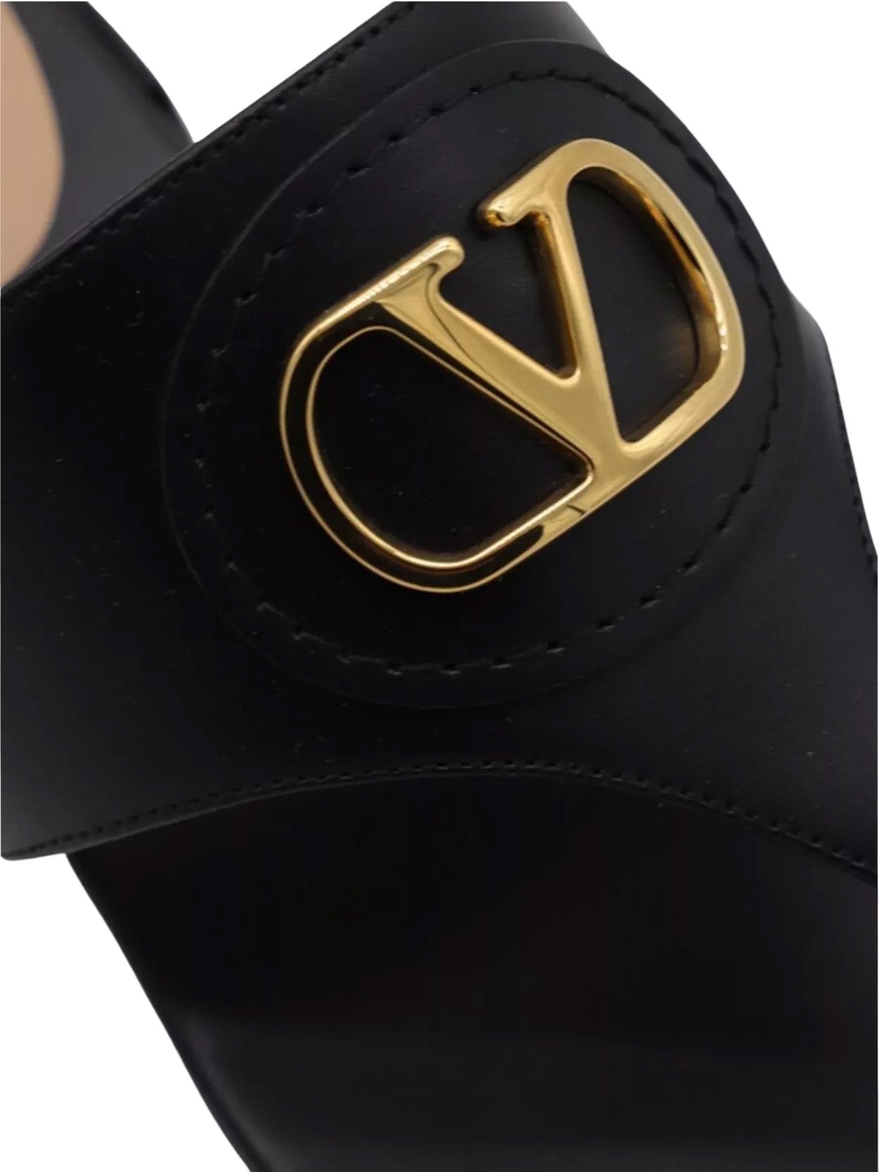 Valentino Garavani VLogo Signature Leather Heeled Sandals – Women’s Black